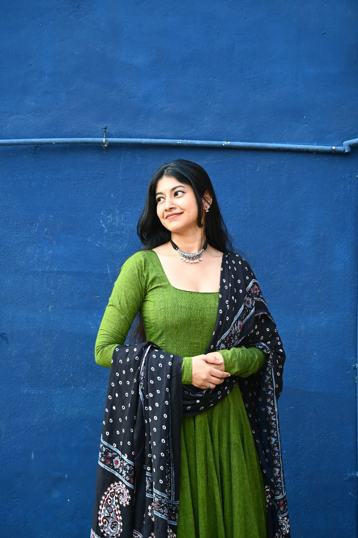 Ajrakh Green Anarkali 2