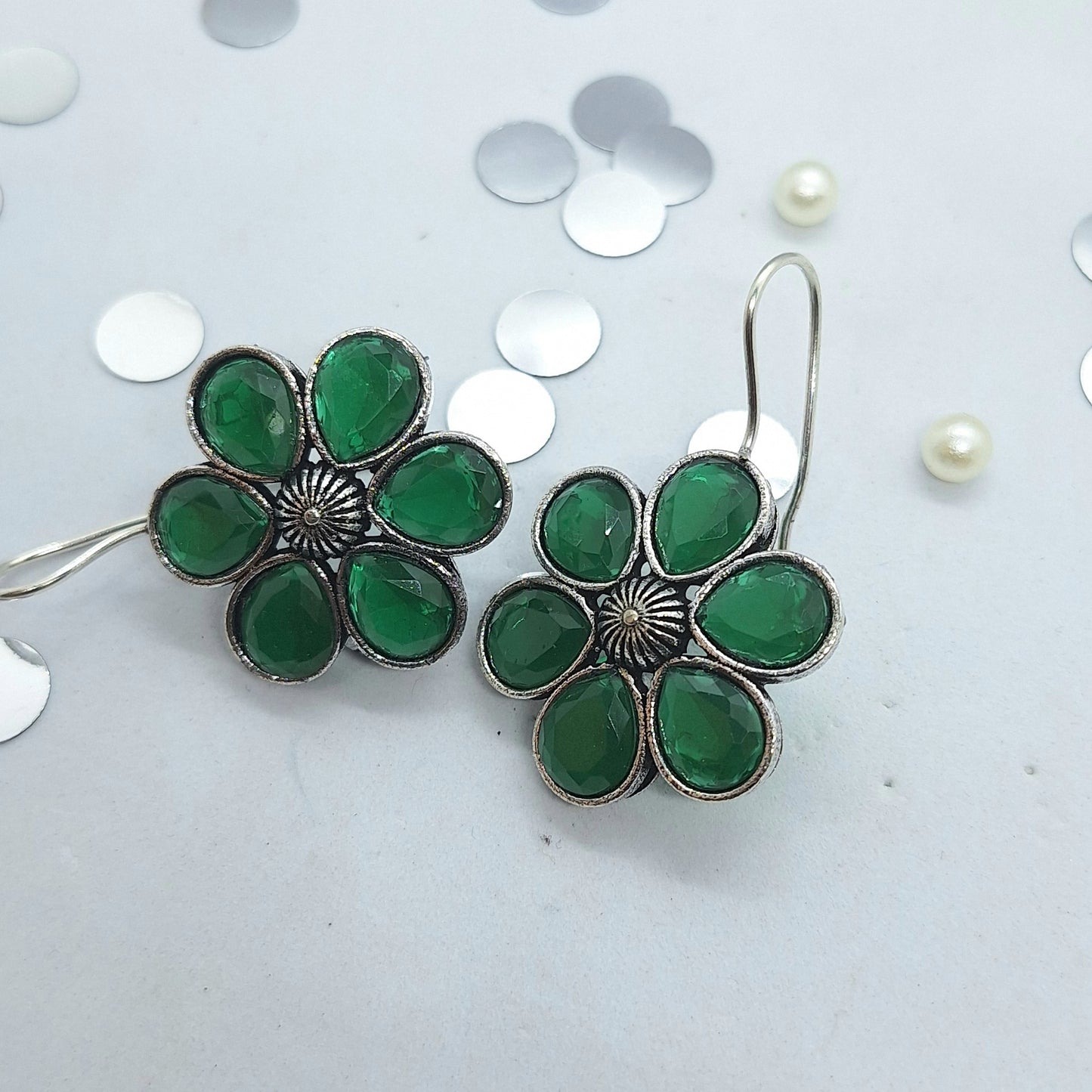 Big Floral Hook Earring