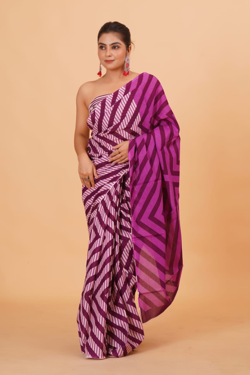 plum-and-pink-chevron-striped-mulmul-cotton-saree