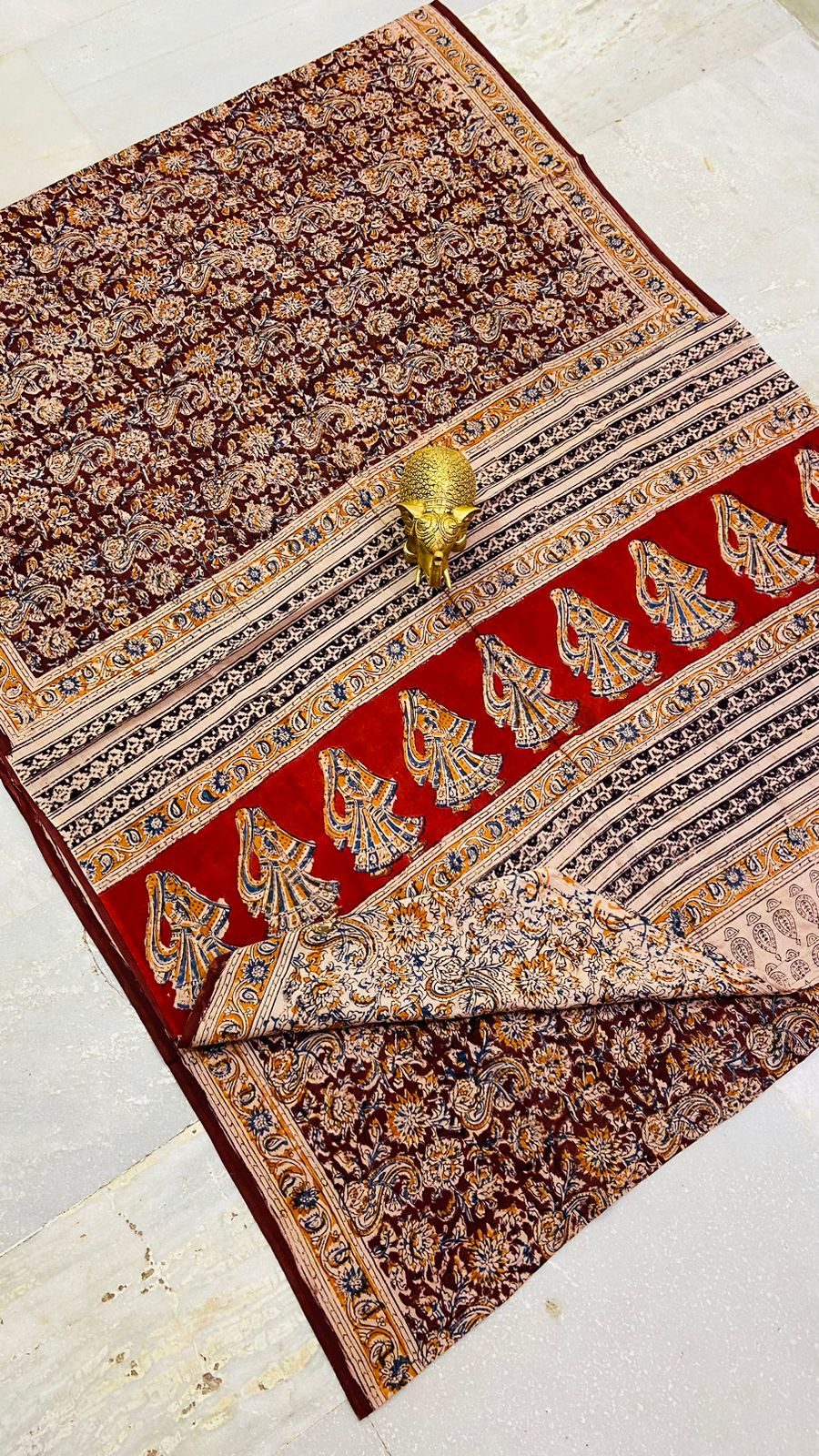 Rustic Radiance Kalamkari Cotton Saree (PCKC-12)