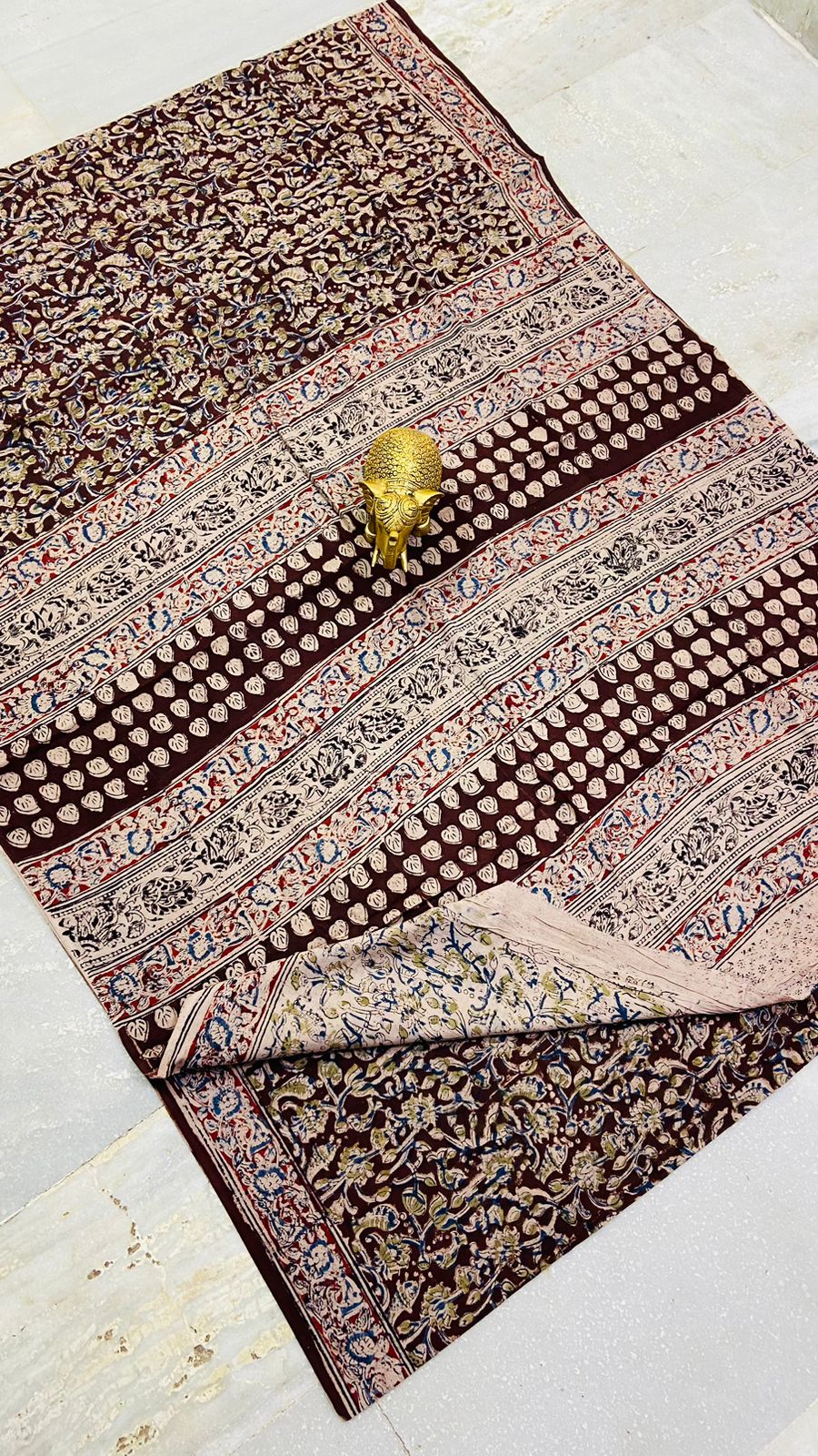 Mystic Bloom Kalamkari Cotton Saree (PCKC-09)