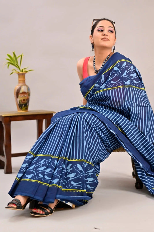 Sky Song Mul Cotton Saree