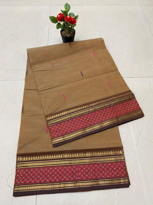 Discover elegance with our Tan Kanchi Cotton Saree.