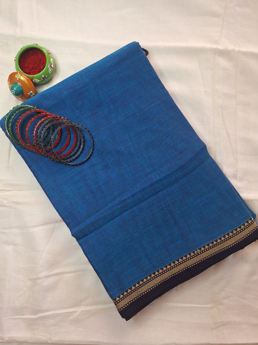 "Neelambari" - Traditional Handloom Narayanapet Cotton Saree in Blue